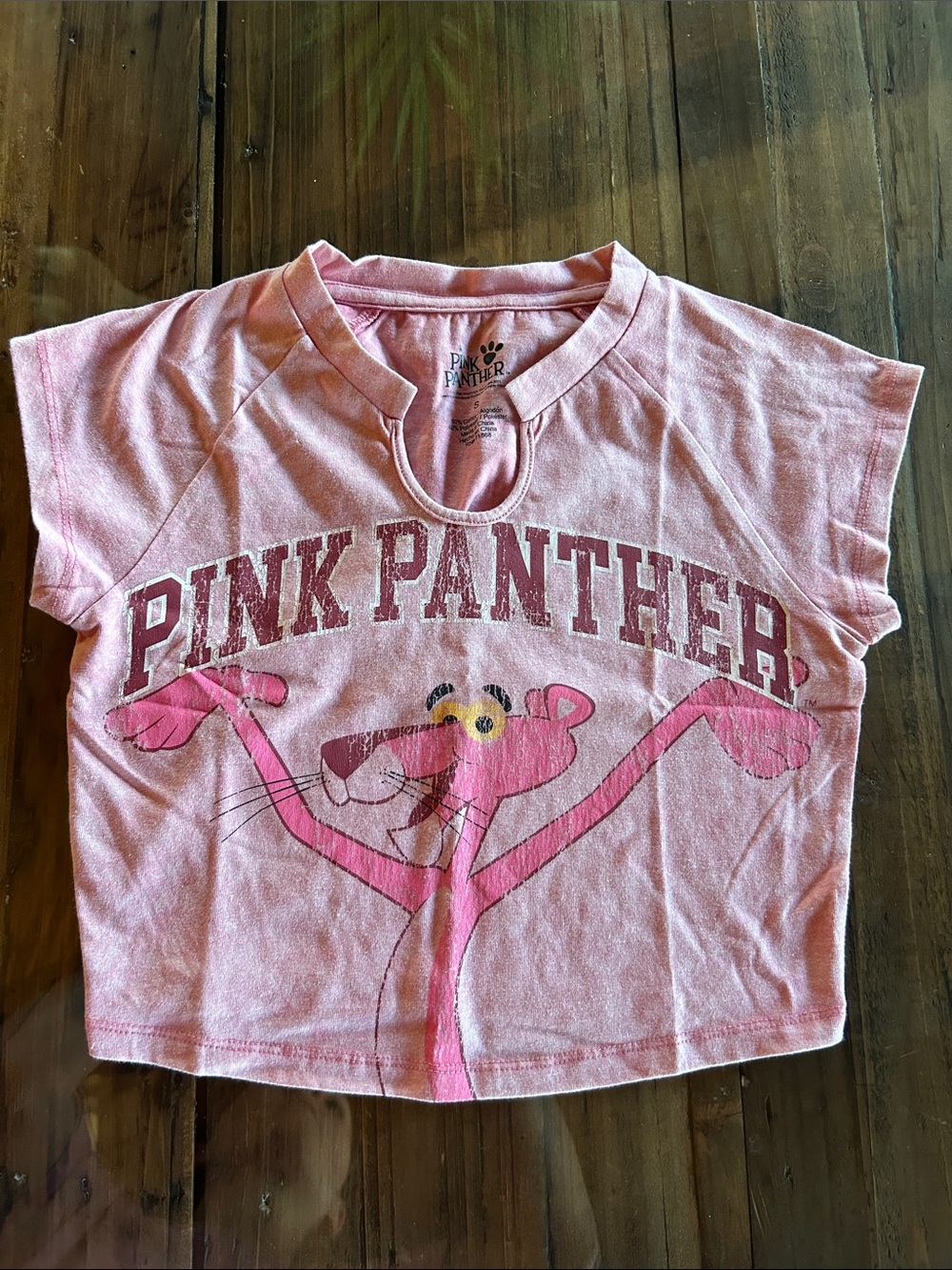 Pink Panther Logo Crop Tee - Vintage Pink